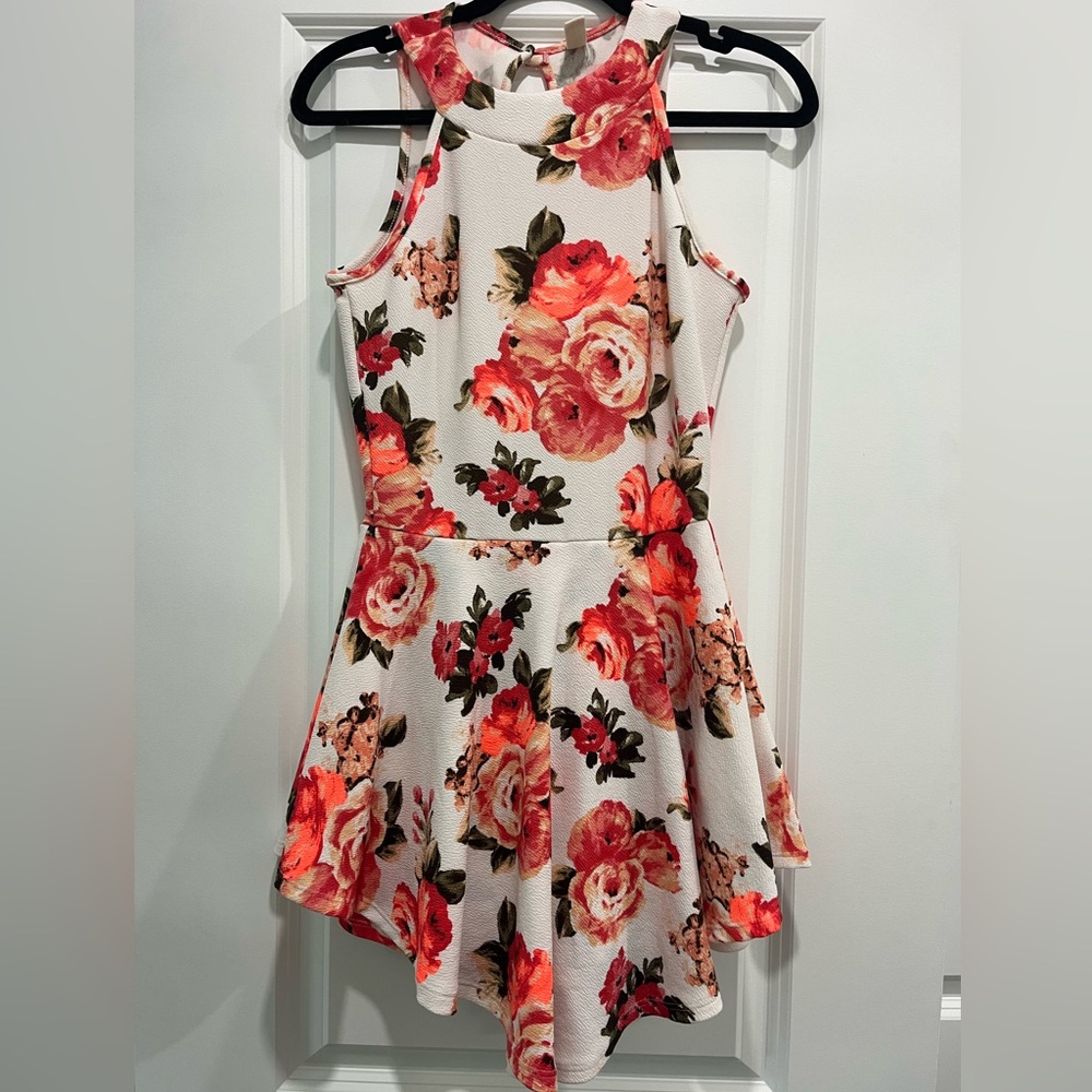 Floral Dress with Red and Pink Roses